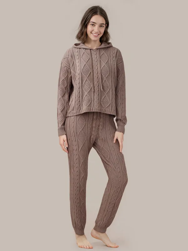 Hallie: Chenille Cable Hoodie & Jogger Set sold by 525 America