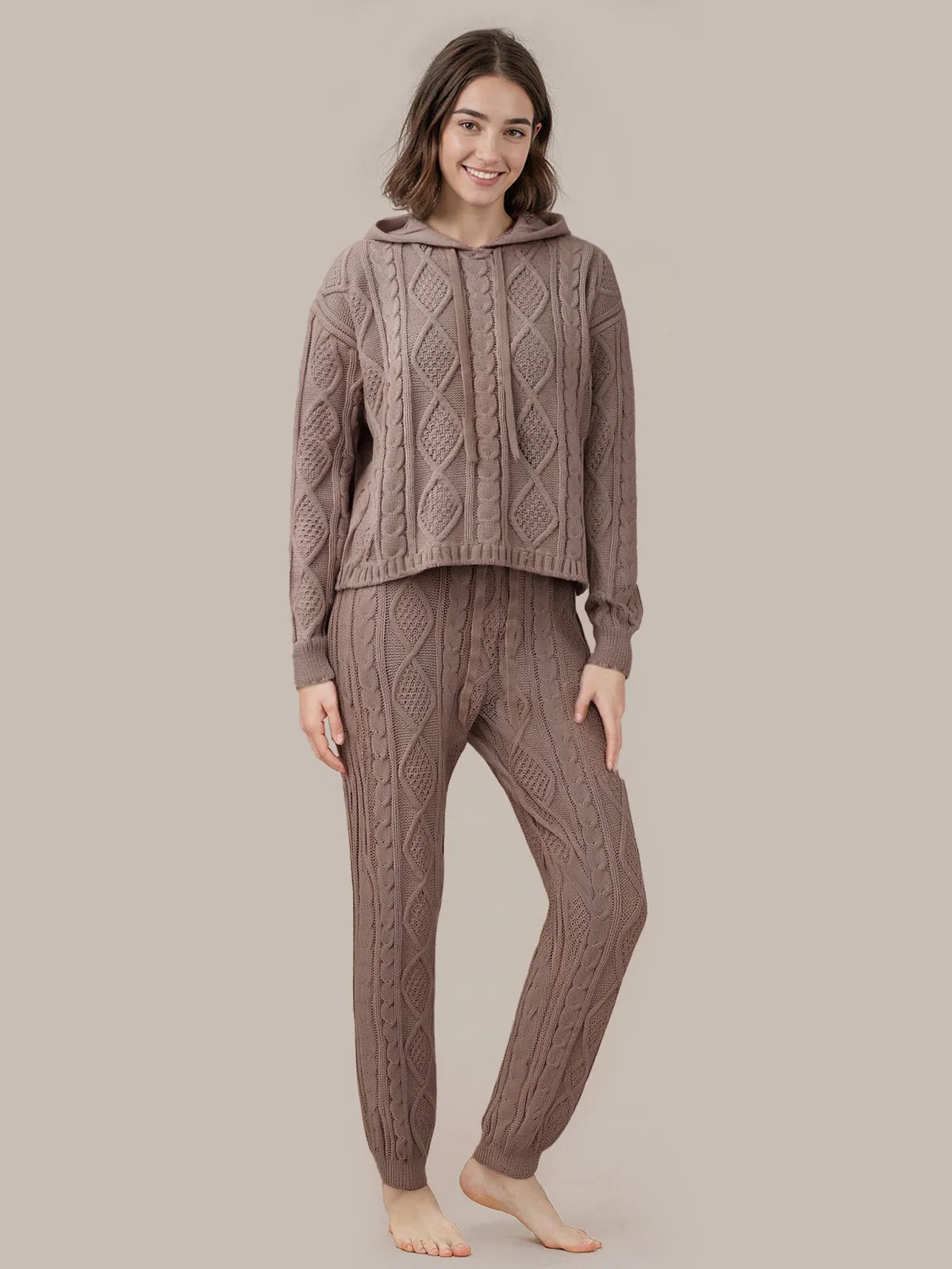 Hallie: Chenille Cable Hoodie & Jogger Set sold by 525 America