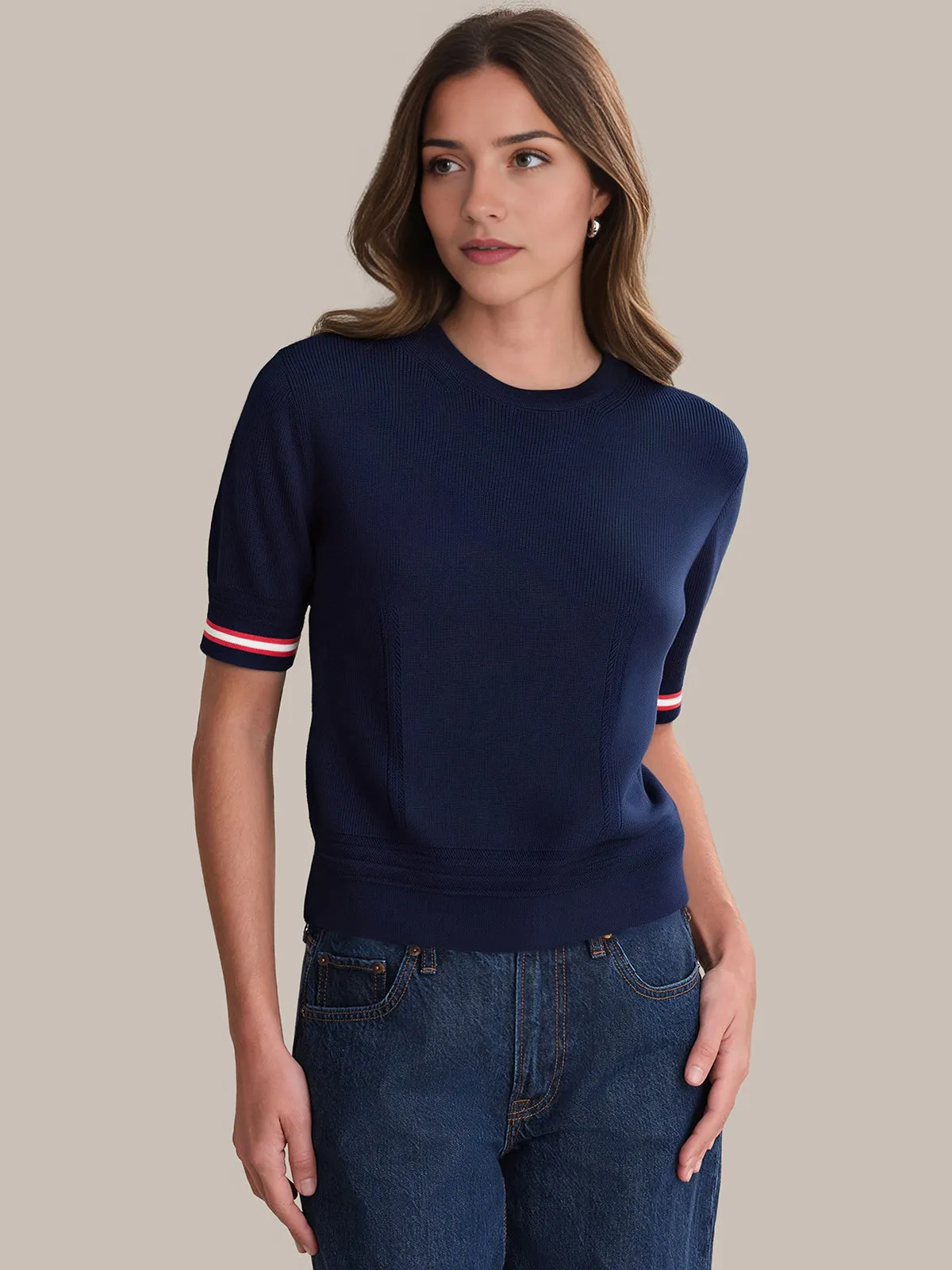 Alice: Stripe Rib Cotton Top sold by 525 America