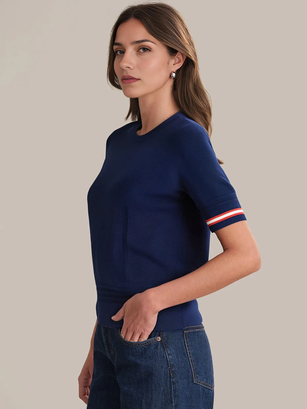 Alice: Stripe Rib Cotton Top sold by 525 America product image thumbnail 2