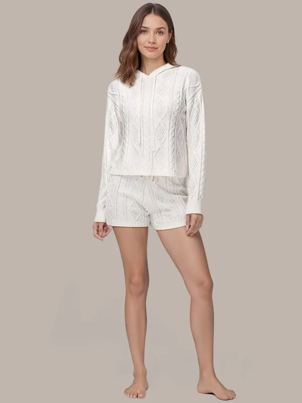 Sutton: Chenille Cable Hoodie & Short Set sold by 525 America