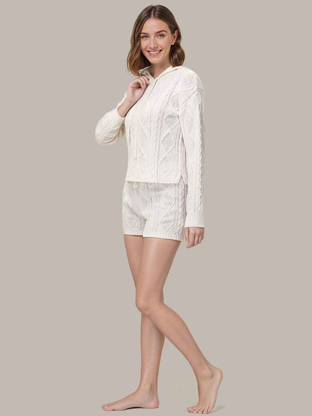 Sutton: Chenille Cable Hoodie & Short Set sold by 525 America product image thumbnail 2