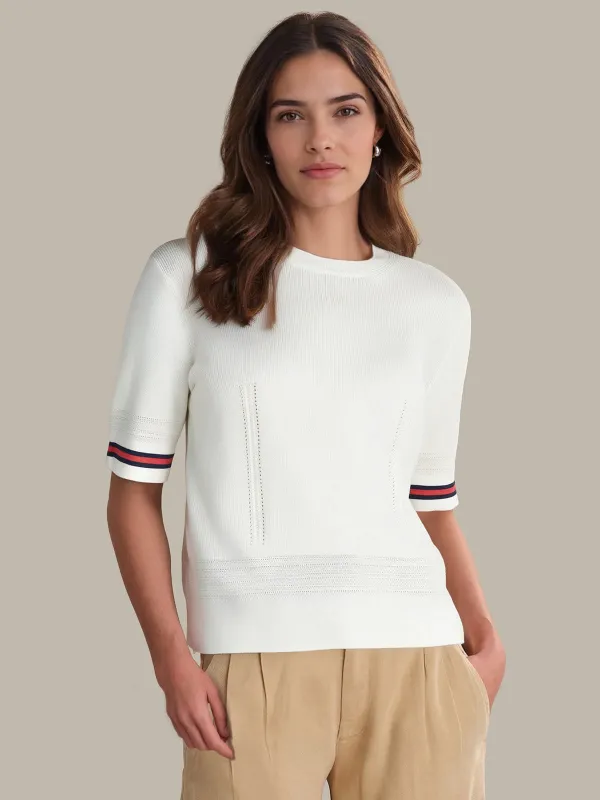 Alice: Stripe Rib Cotton Top sold by 525 America