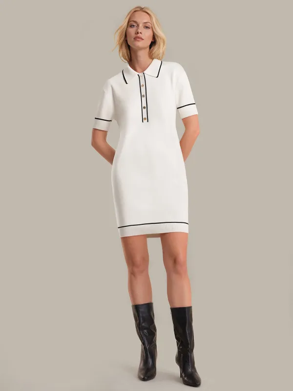 Ruby: Contrast Cotton Mini Dress sold by 525 America