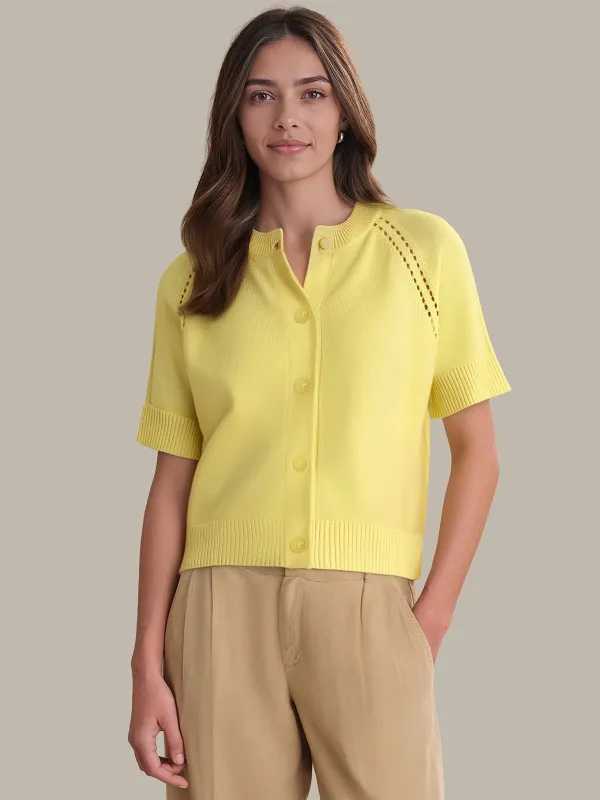 Melody: Cotton Button Down Cardigan sold by 525 America