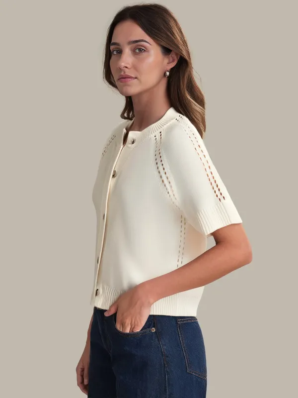 Melody: Cotton Button Down Cardigan sold by 525 America