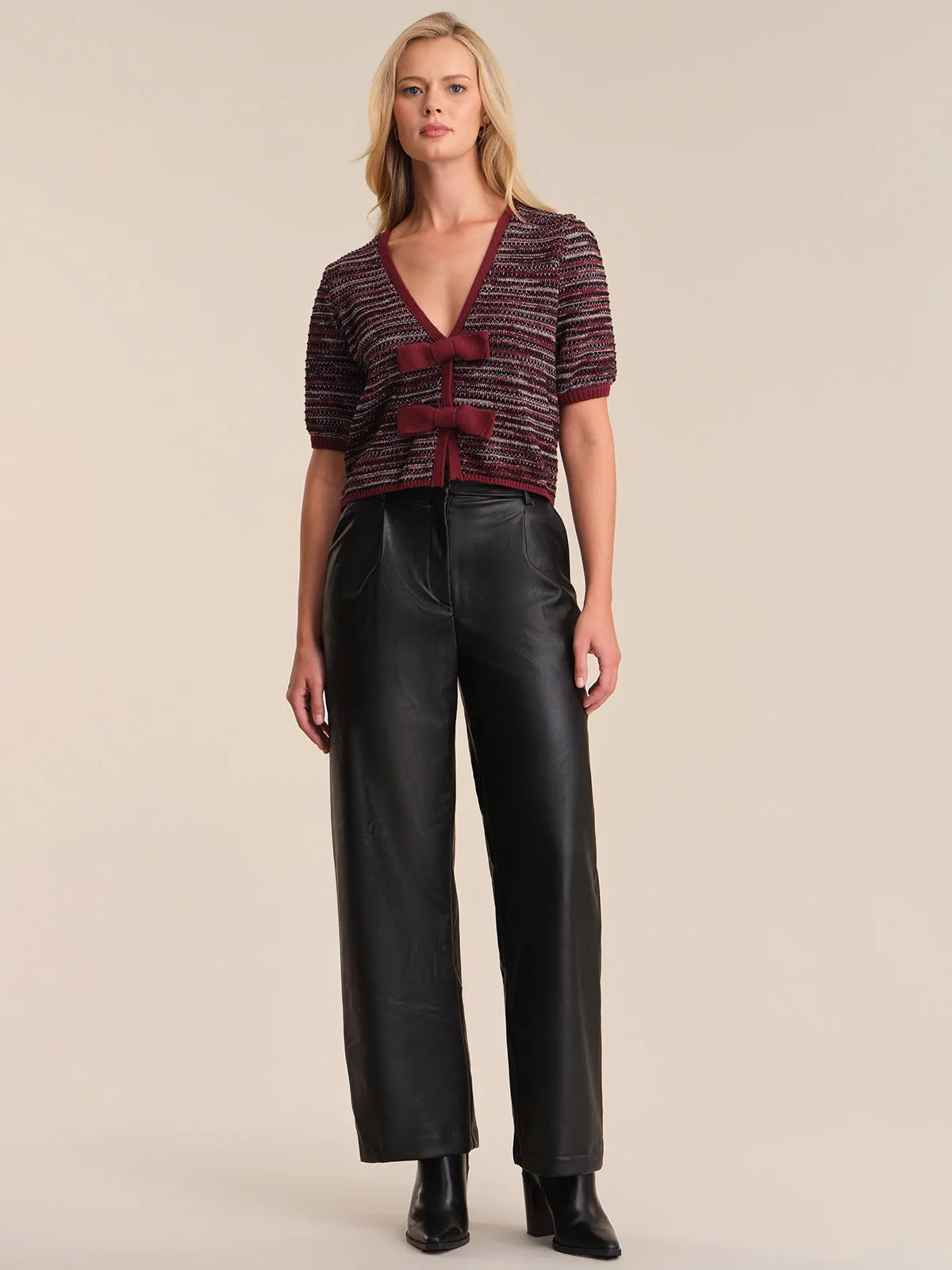 Elaine: Marled Bow Front Cardigan sold by 525 America product image thumbnail 4