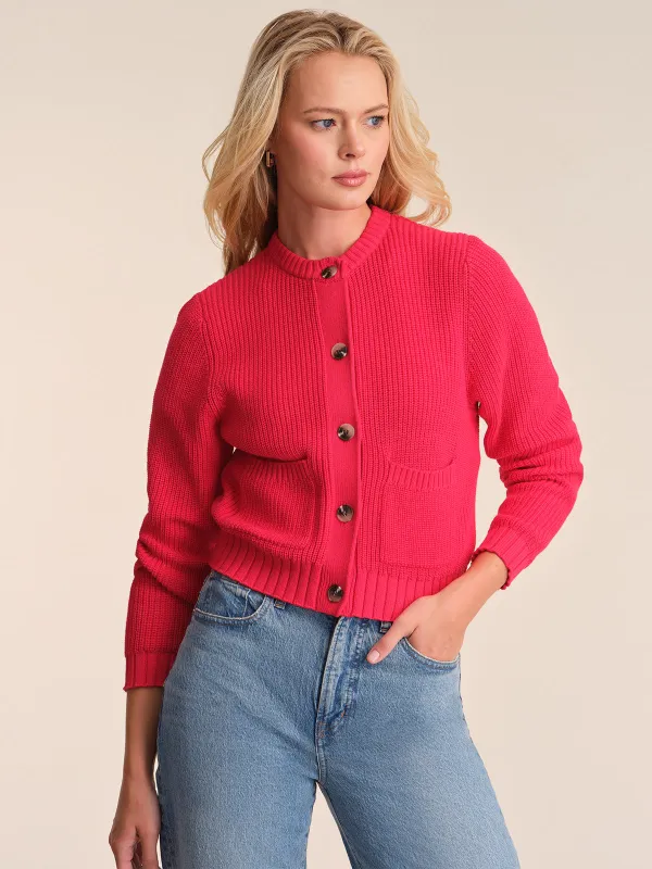Palmer: Crewneck Cotton Cardigan sold by 525 America