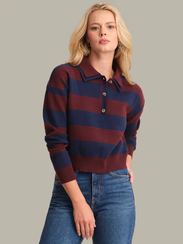 Lennon: Double Collar Rugby Stripe Pullover sold by 525 America