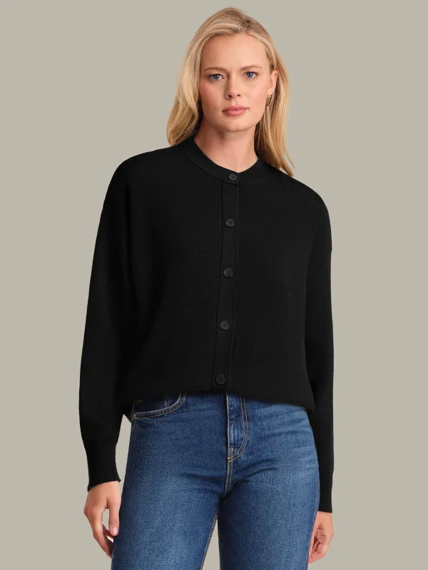 Emy: Crewneck Cotton Cardigan sold by 525 America