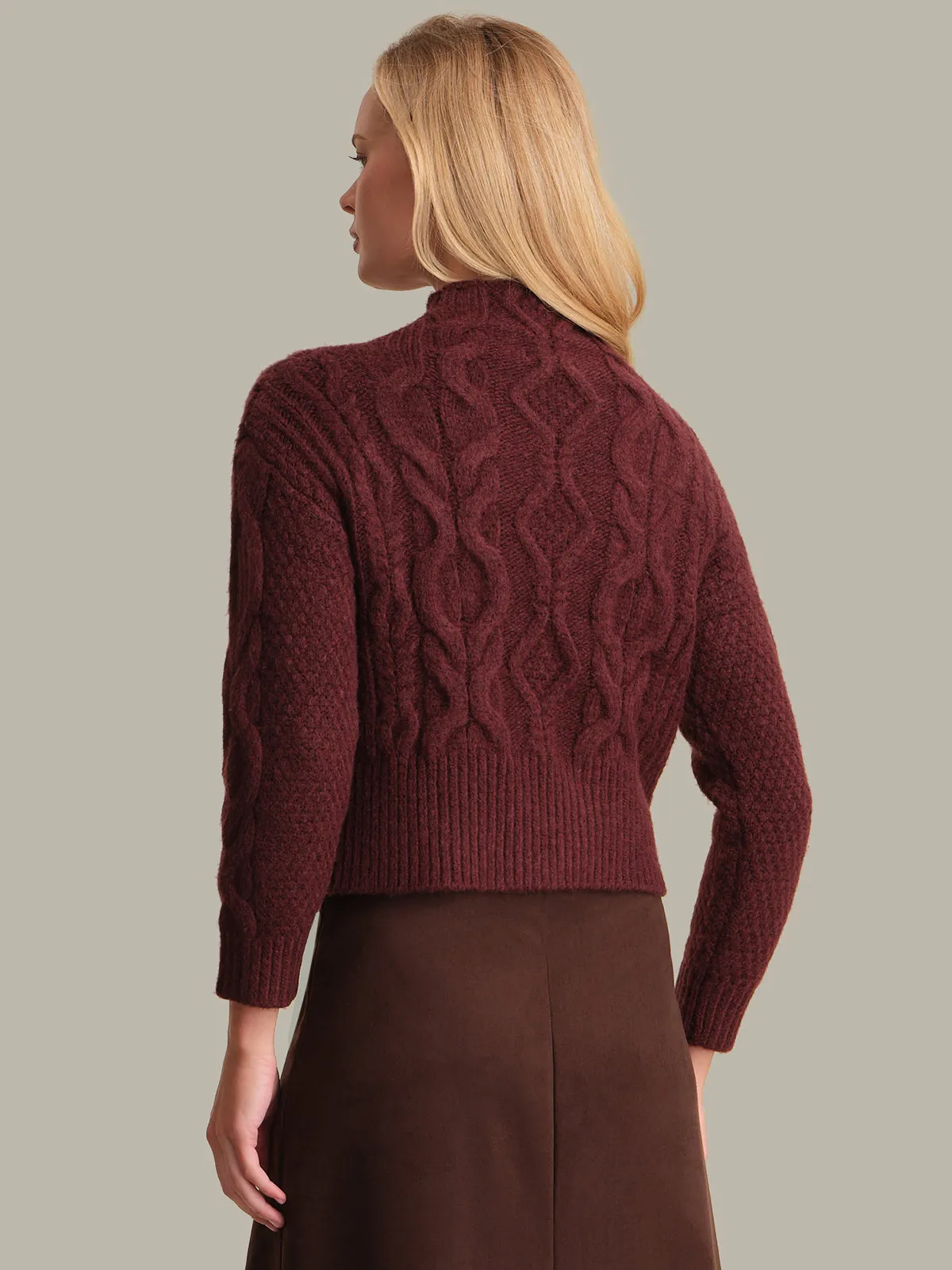 Grace: Cable Funnel Neck Pullover sold by 525 America product image thumbnail 3