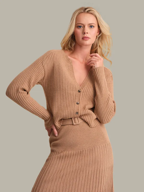 Lorelai: Cropped Rib Cardigan sold by 525 America