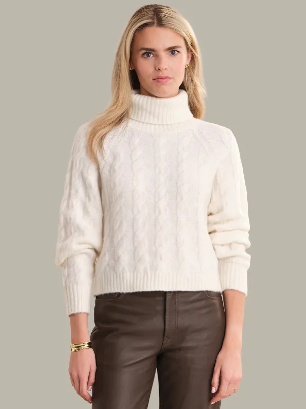 Pearl: Cable Knit Turtleneck Sweater sold by 525 America