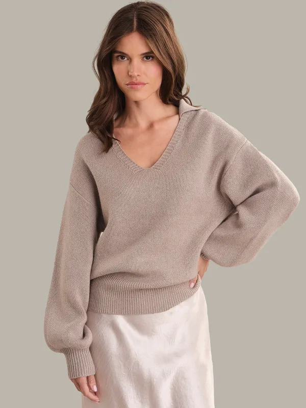 Skylar: Open Collar Polo Pullover sold by 525 America
