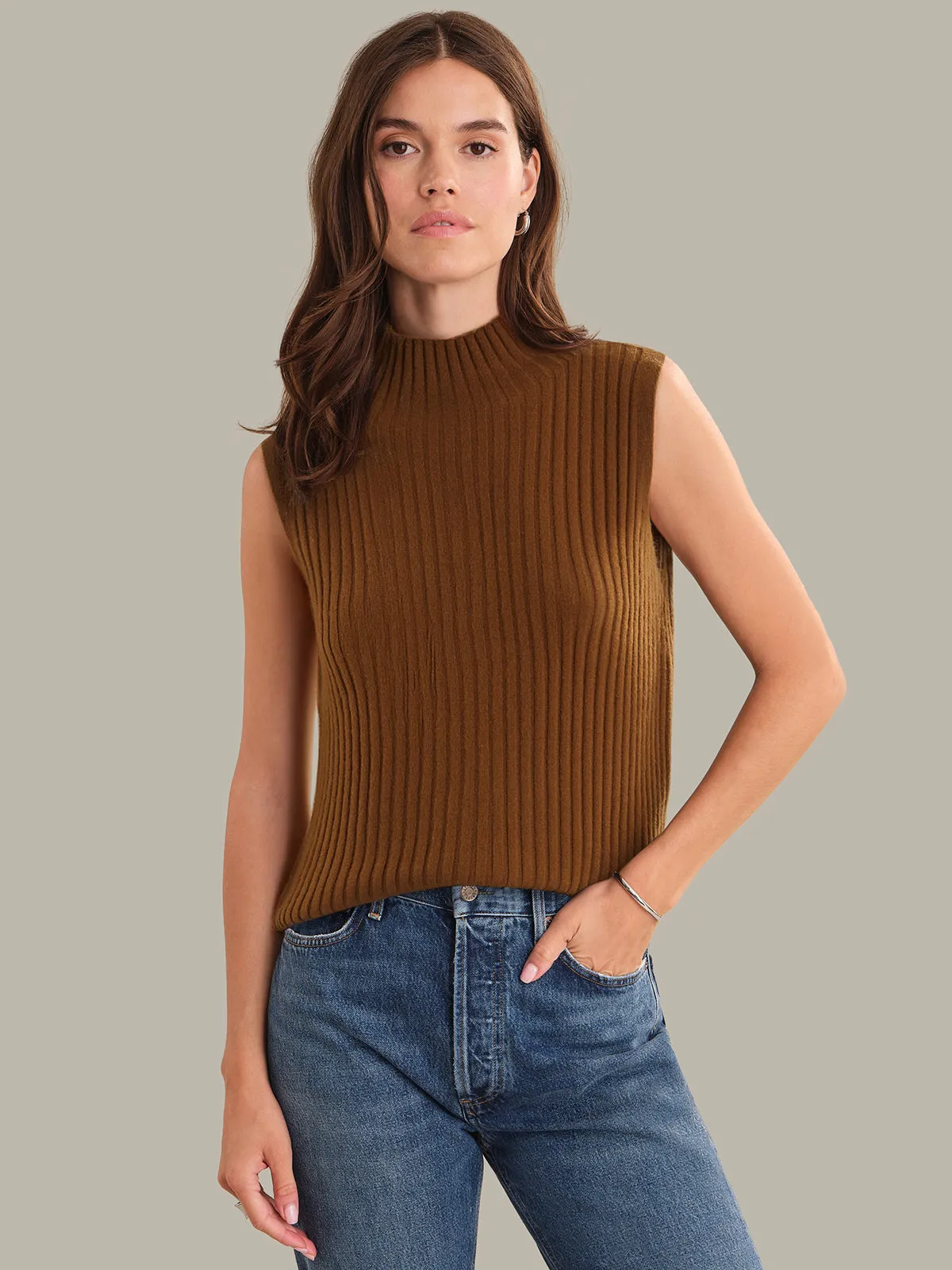 Ember: Ribbed Mock Neck Sweater Tank sold by 525 America