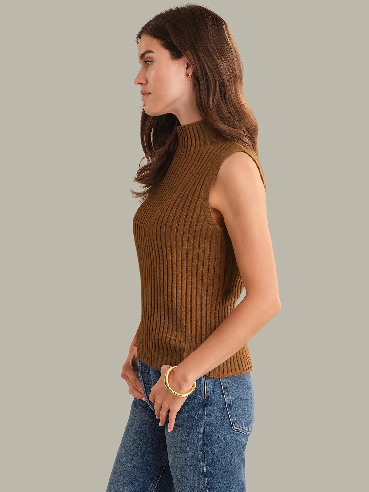 Ember: Ribbed Mock Neck Sweater Tank sold by 525 America product image thumbnail 2