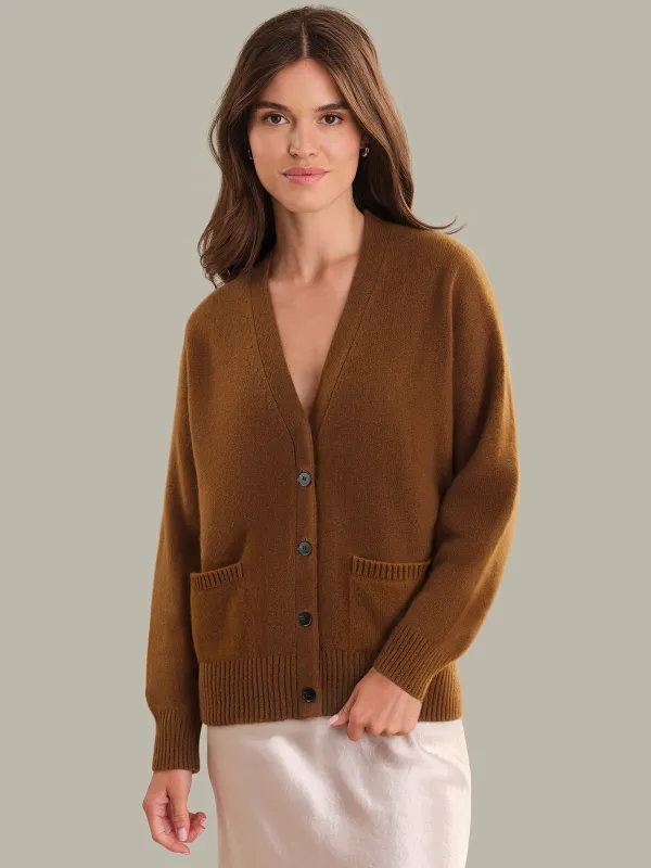 Collins: Cashmere V-Neck Cardigan sold by 525 America