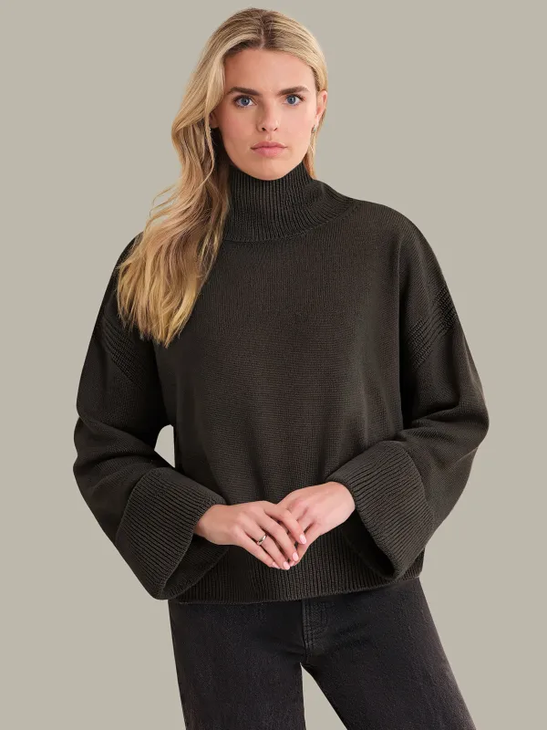 Hazel: Turtleneck Cotton Sweater sold by 525 America