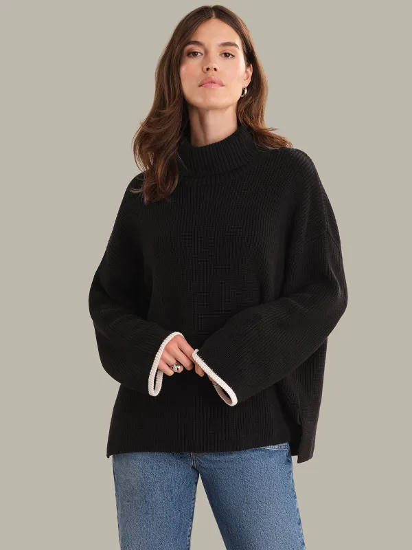 Ada: Cotton Tipped Turtleneck Sweater sold by 525 America