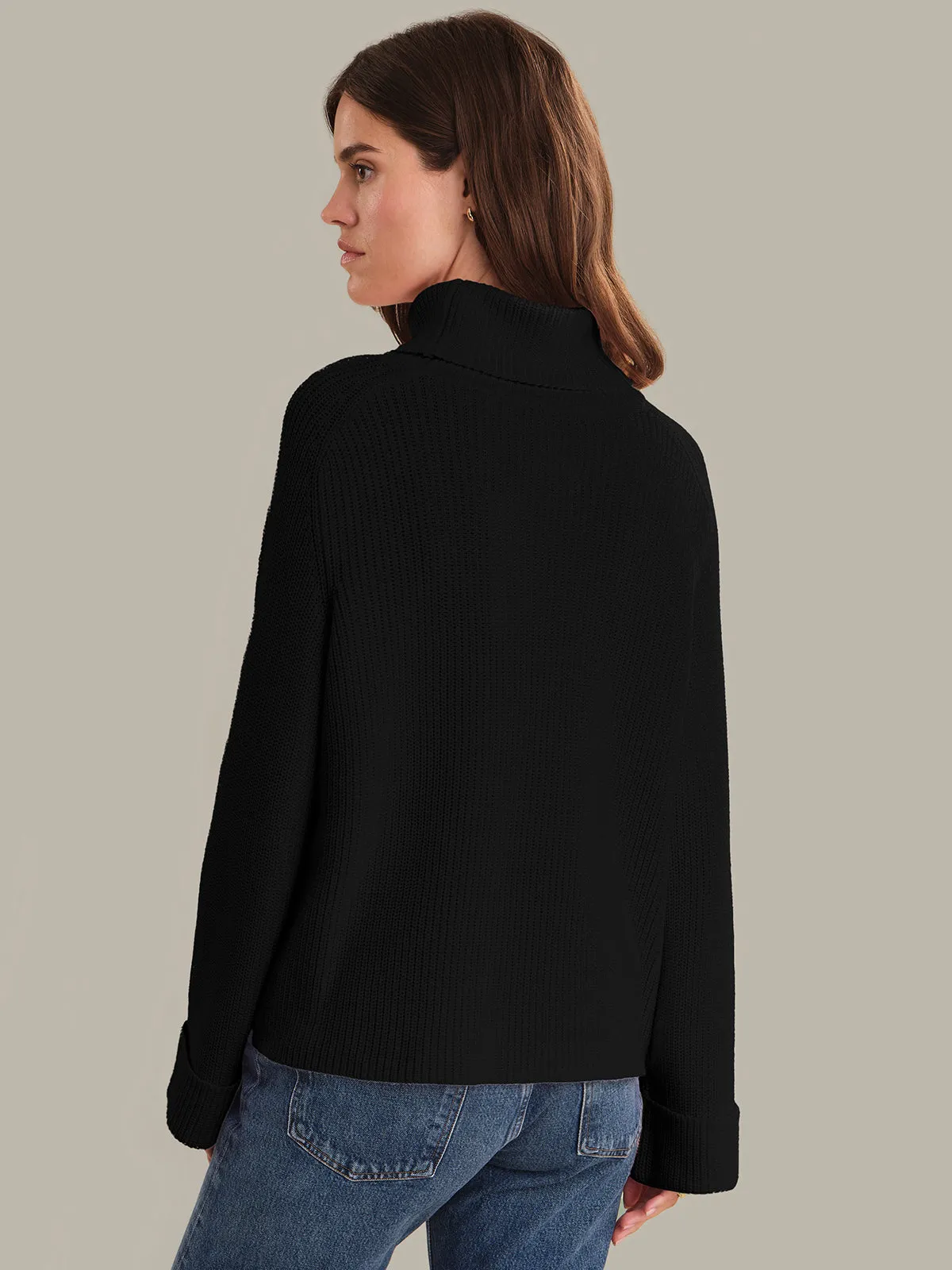 Vida: Cotton Tipped Turtleneck Sweater sold by 525 America product image thumbnail 3