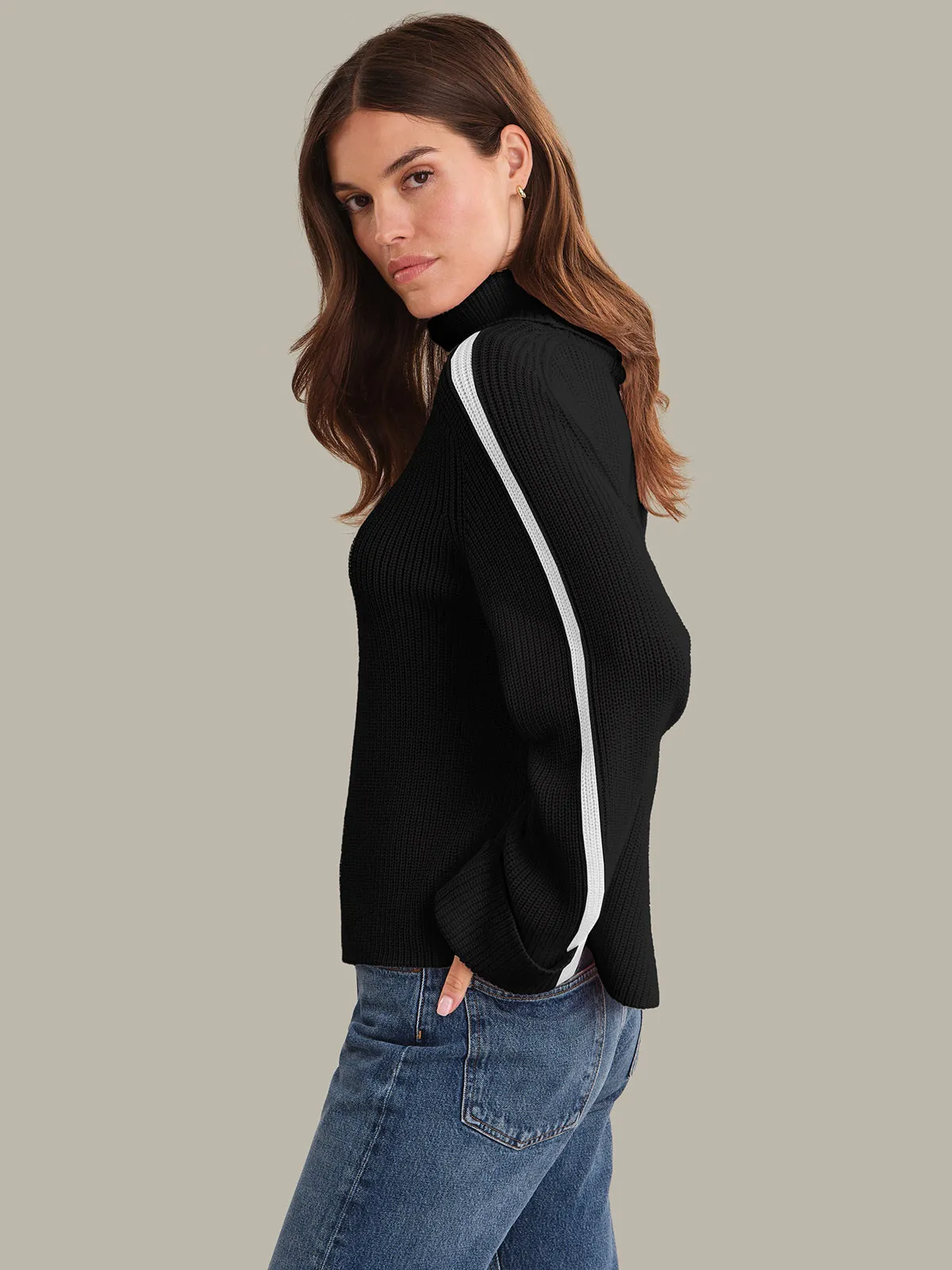 Vida: Cotton Tipped Turtleneck Sweater sold by 525 America product image thumbnail 2