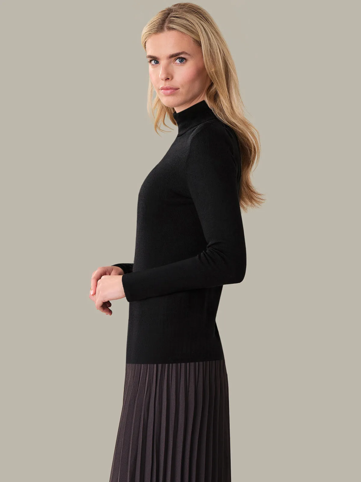Rowan: Silk Blend Turtleneck sold by 525 America product image thumbnail 2