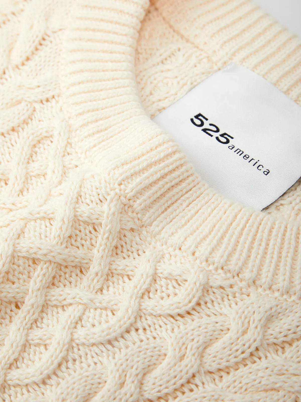 Sawyer: Cotton Crewneck Cable Knit Sweater sold by 525 America product image thumbnail 4