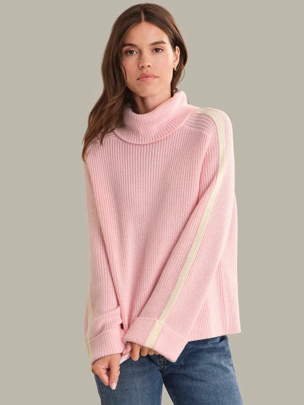 Vida: Cotton Tipped Turtleneck Sweater made by 525 America