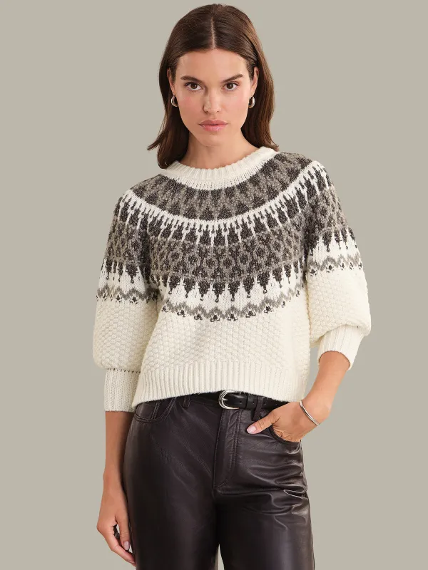 Alora: Puff Sleeve Fair Isle Sweater sold by 525 America