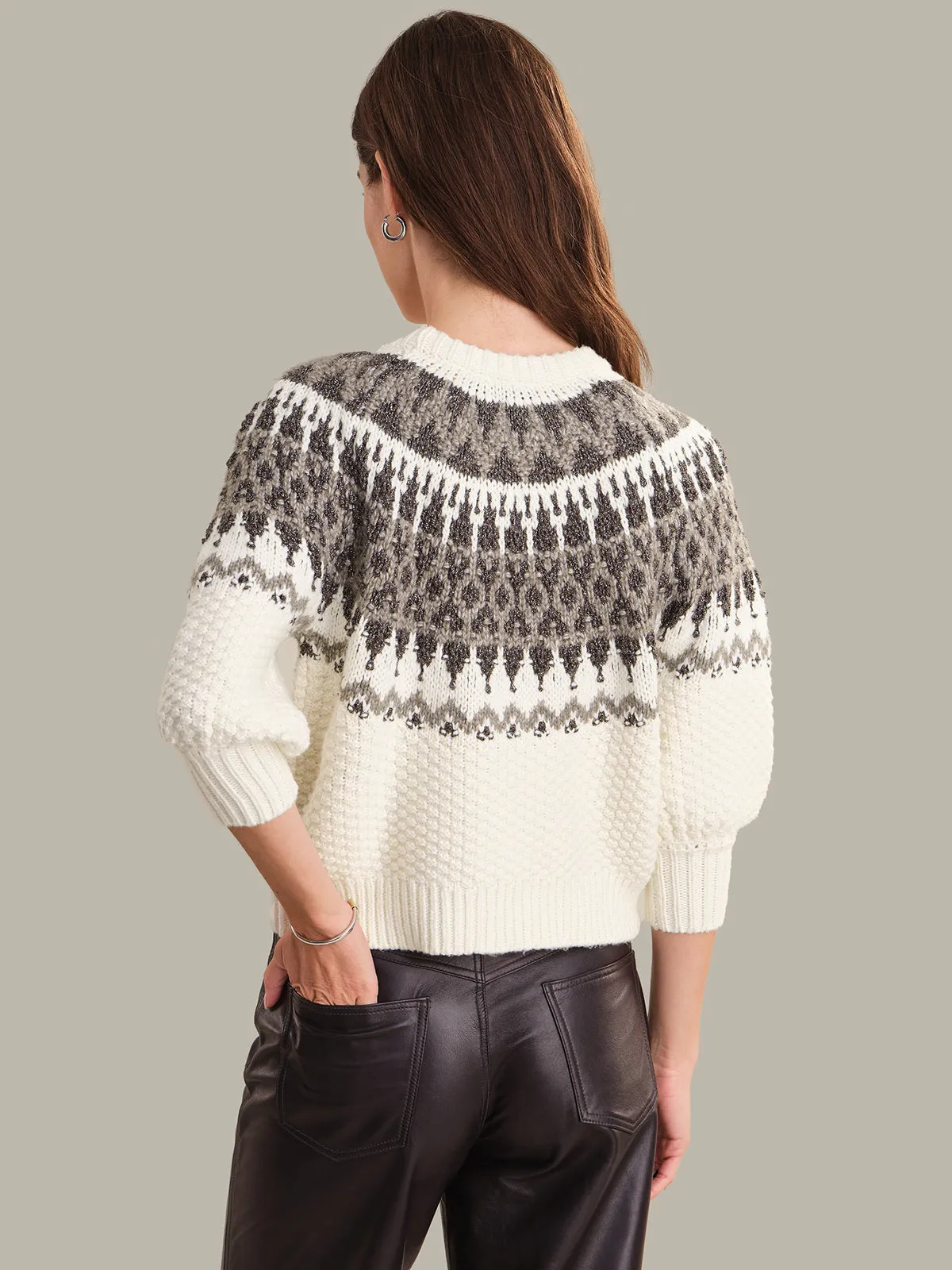 Alora: Puff Sleeve Fair Isle Sweater sold by 525 America product image thumbnail 3