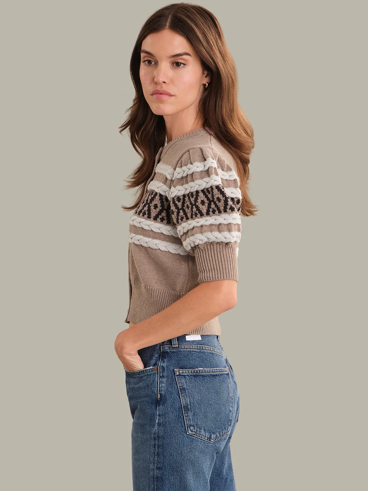 Sylvie: Cable Knit Cardigan sold by 525 America product image thumbnail 2