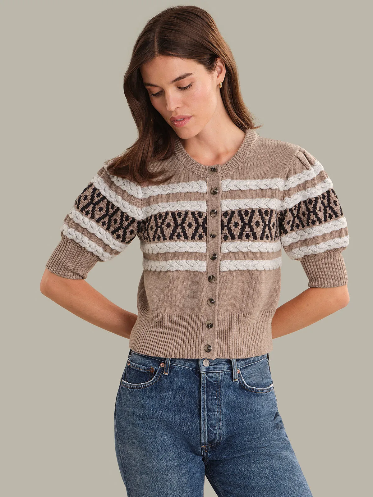 Sylvie: Cable Knit Cardigan sold by 525 America