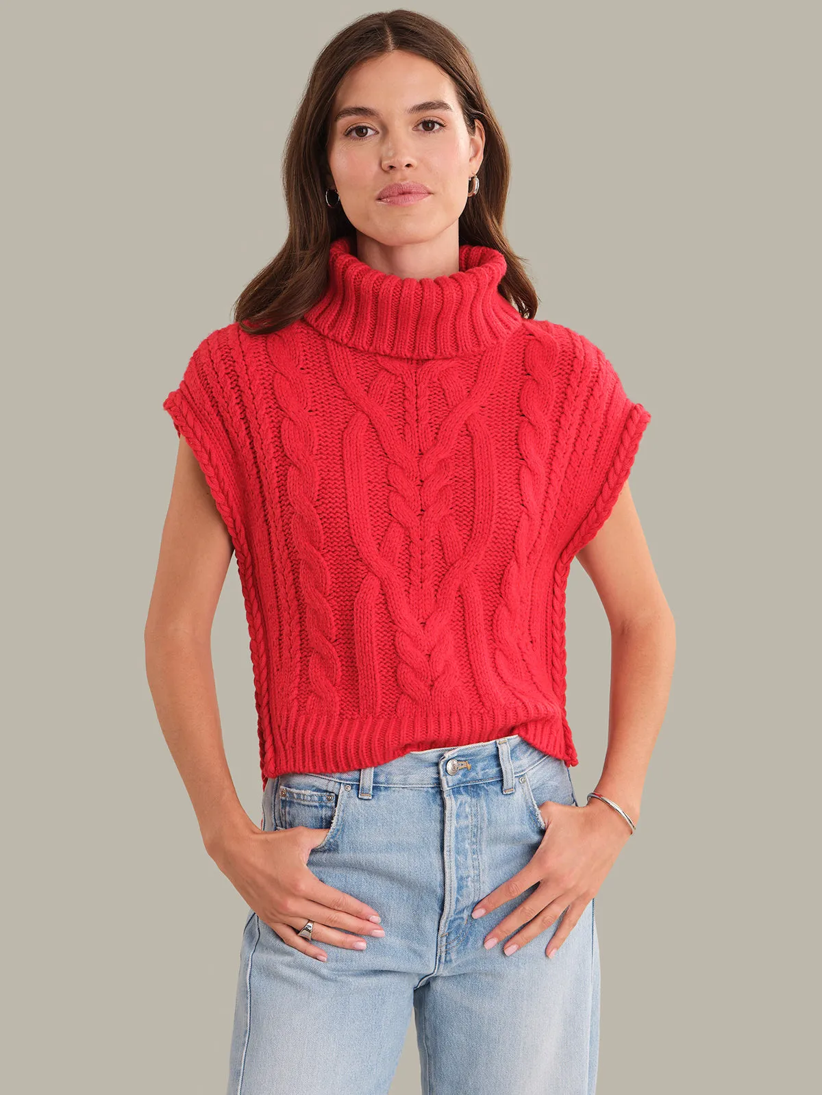 Maeve: Cable Knit Vest sold by 525 America
