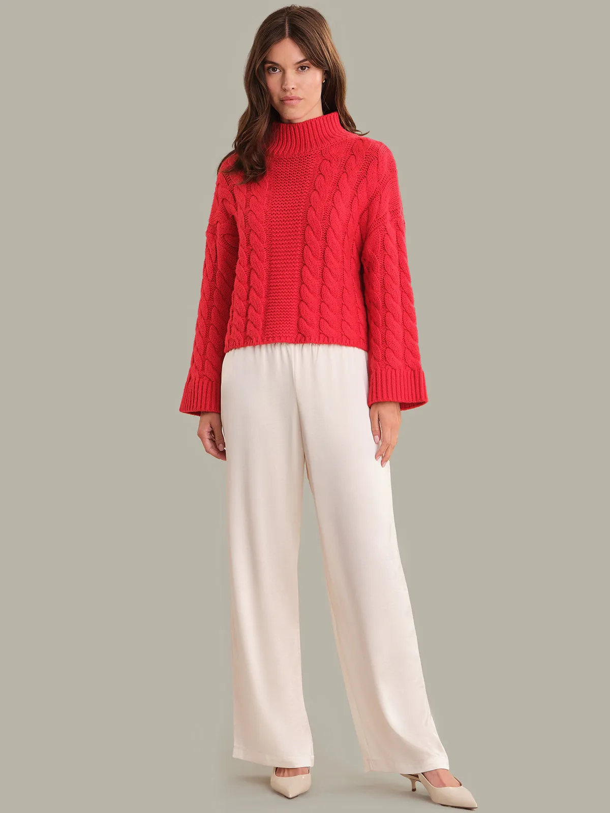 Lilia: Cable Knit Mock Neck Sweater sold by 525 America product image thumbnail 4