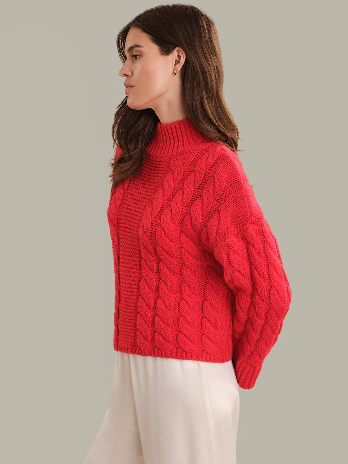 Lilia: Cable Knit Mock Neck Sweater sold by 525 America product image thumbnail 2