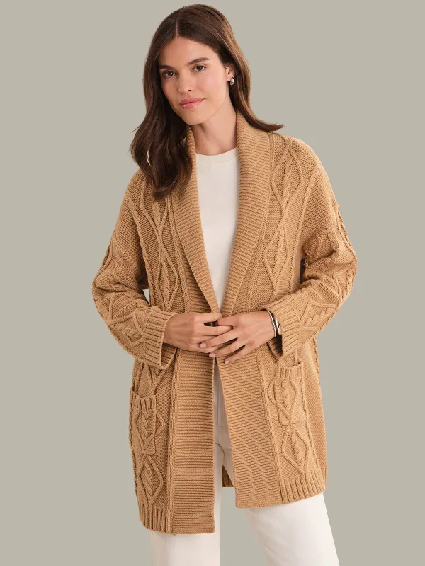 Sandra: Cable Knit Cardigan sold by 525 America