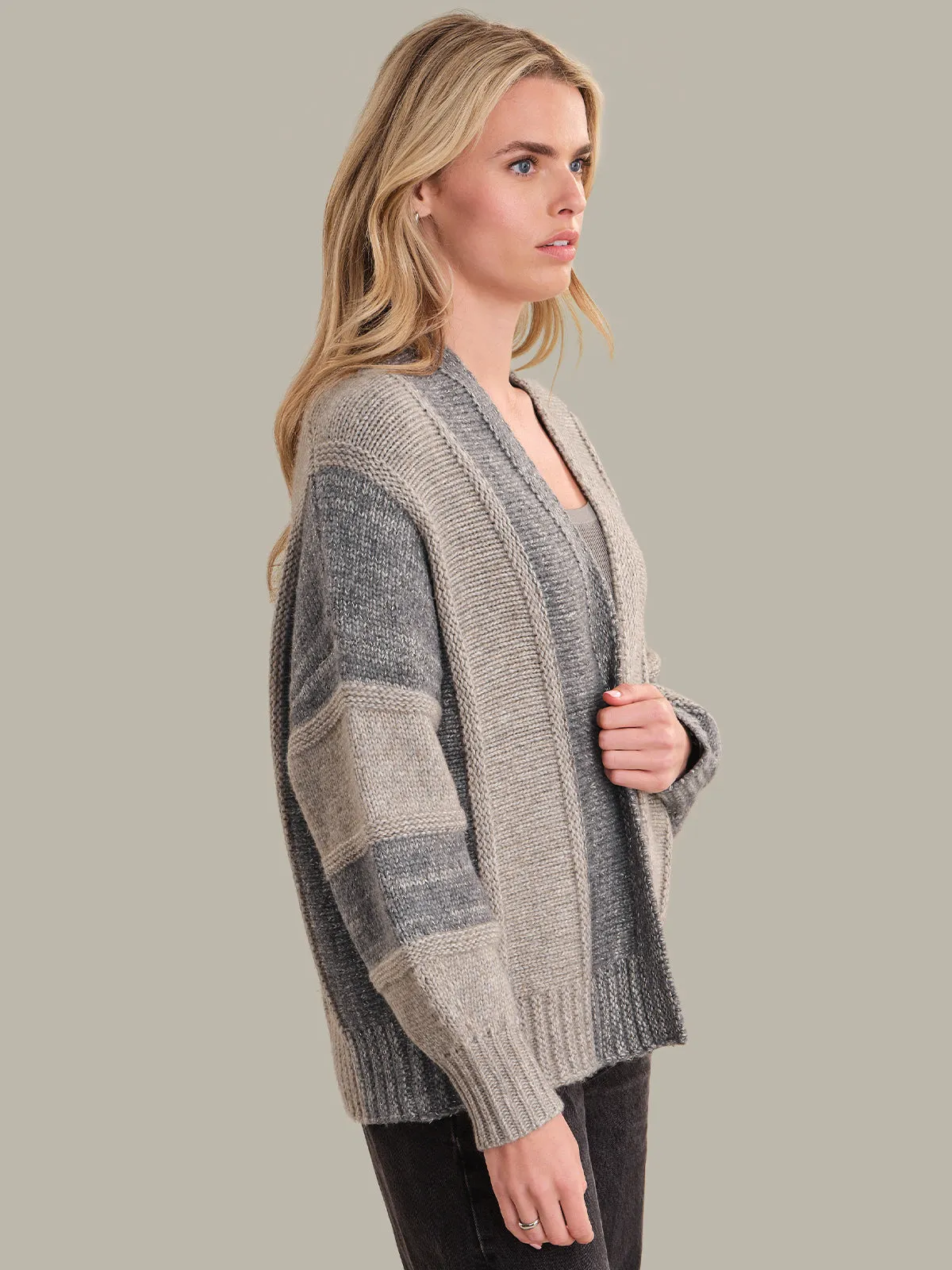 Thea: Colorblock cardigan sold by 525 America product image thumbnail 2
