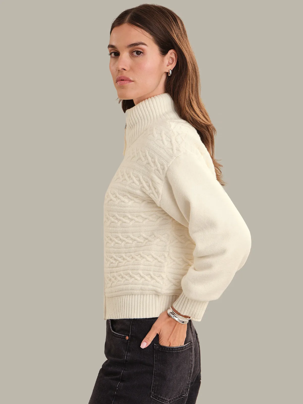 Alpine: Cable Knit Zip Up sold by 525 America product image thumbnail 2