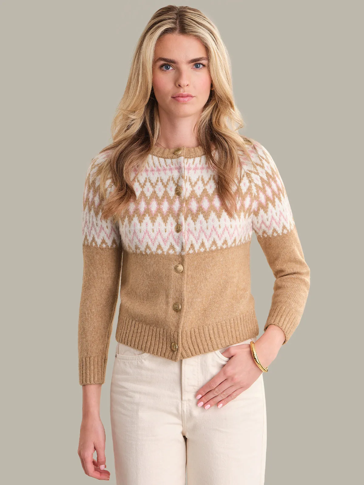 Laila: Fair Isle Cardigan sold by 525 America