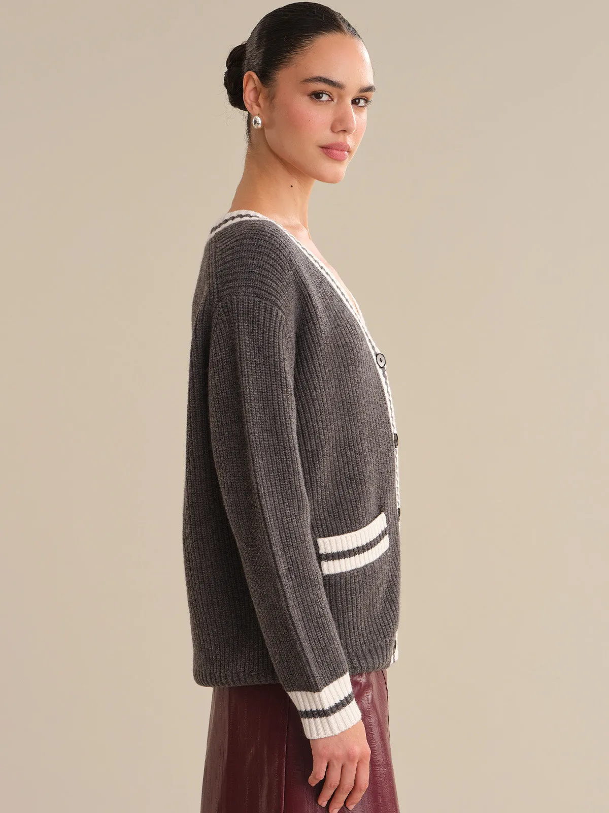 Reece: Cashmere Blend Rib Cardigan sold by 525 America product image thumbnail 2