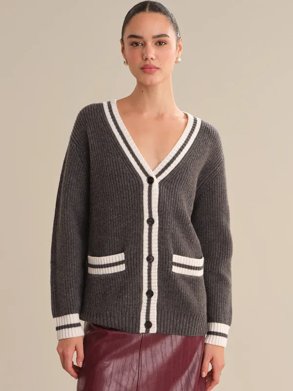 Reece: Cashmere Blend Rib Cardigan sold by 525 America