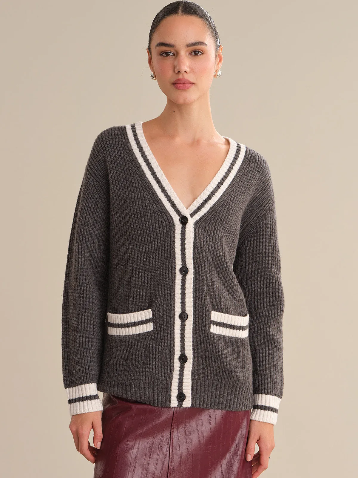 Reece: Cashmere Blend Rib Cardigan sold by 525 America