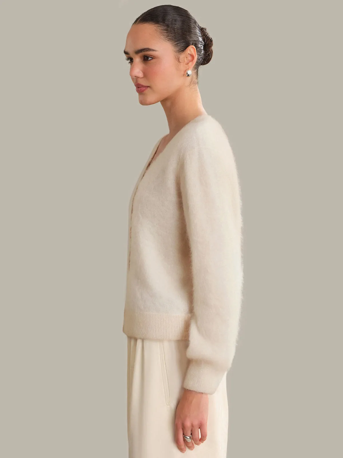 Sally: Brushed Cashmere Cardigan sold by 525 America product image thumbnail 2