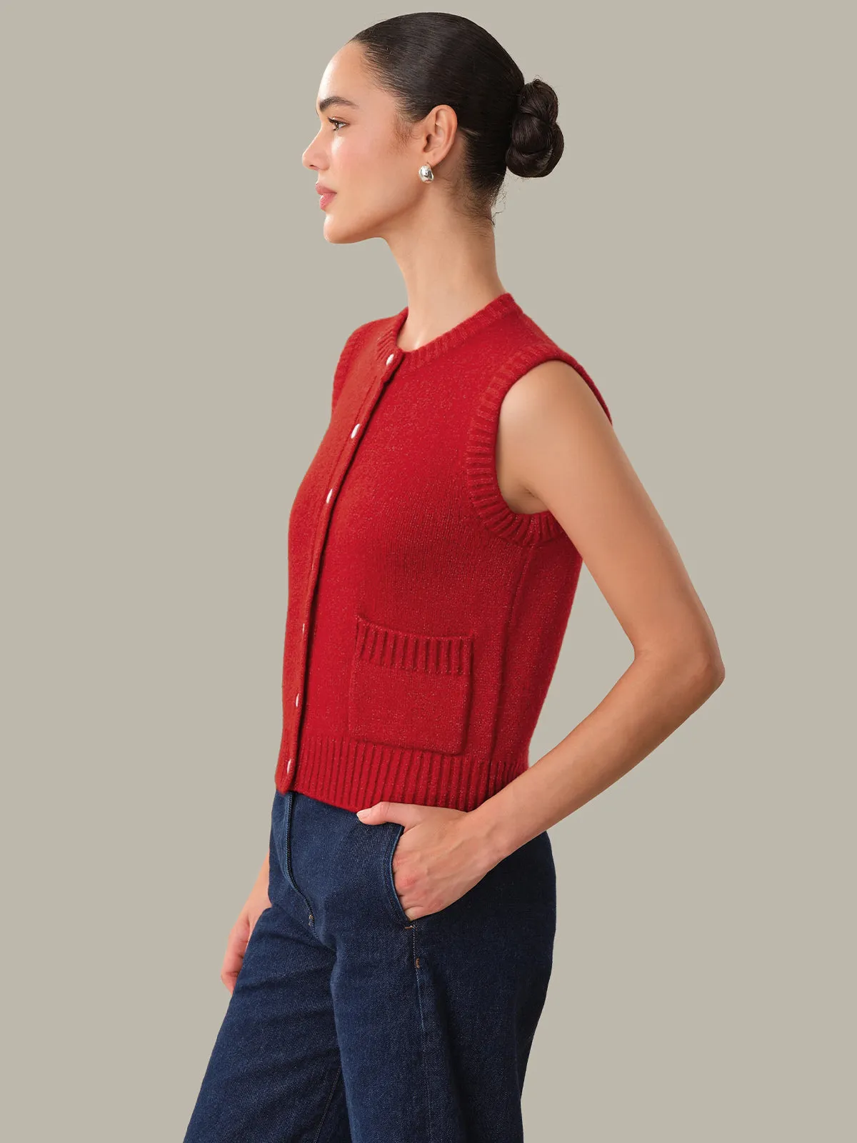 Dara: Cashmere Silk Vest sold by 525 America product image thumbnail 3