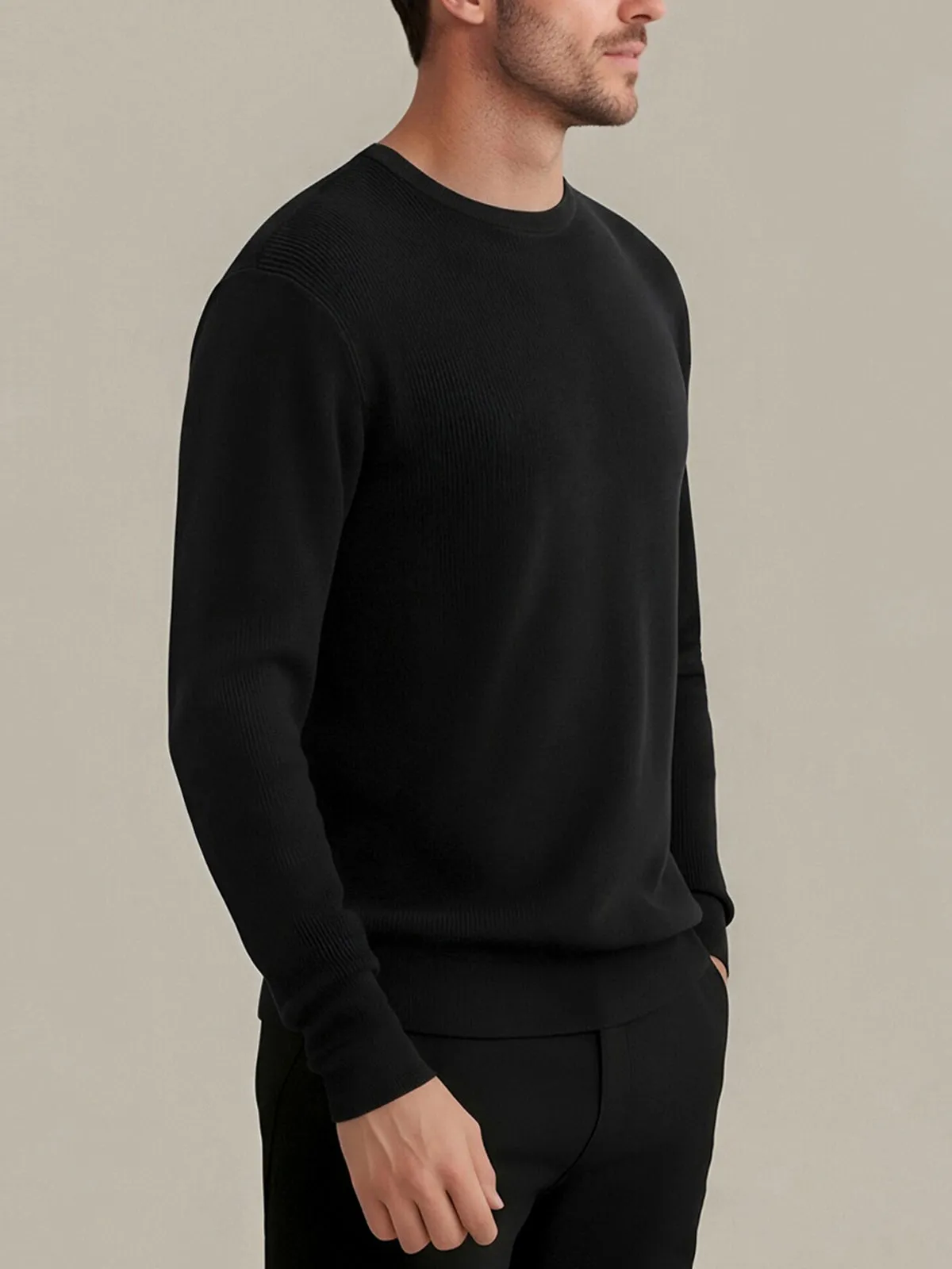 Rhett: Men's Cotton Ribbed Crewneck sold by 525 America product image thumbnail 2