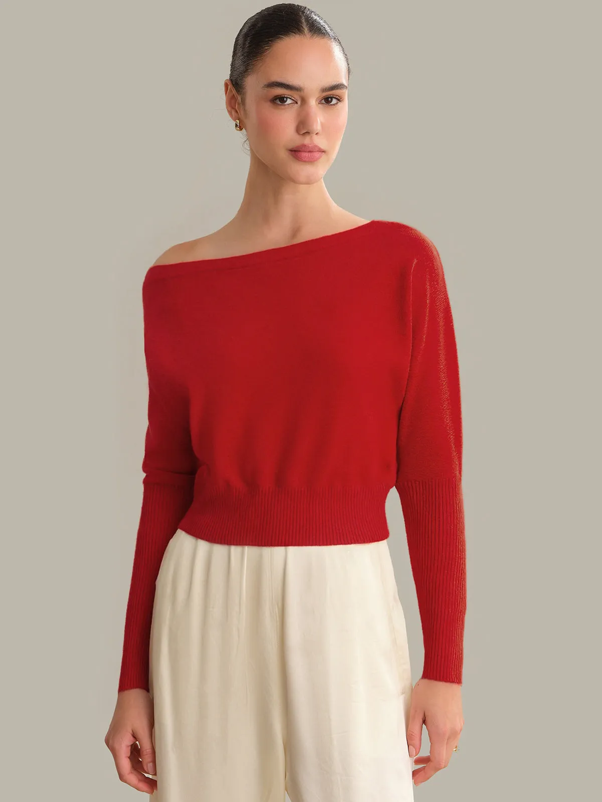 Lana: Off The Shoulder 100% Cashmere Pullover sold by 525 America