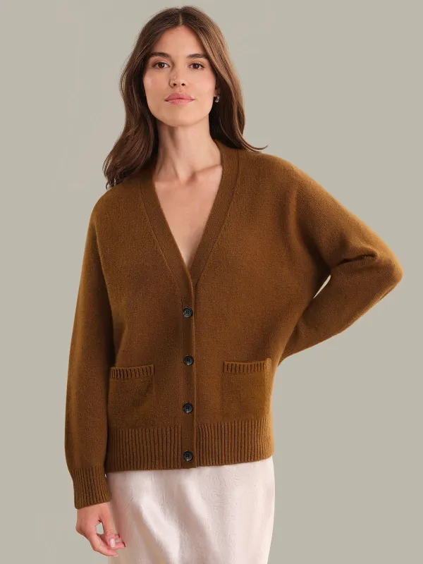 Collins: 100% Cashmere V-Neck Cardigan sold by 525 America