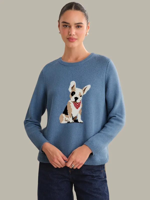 Emma: Cotton Boston Terrier Sweater made by 525 America