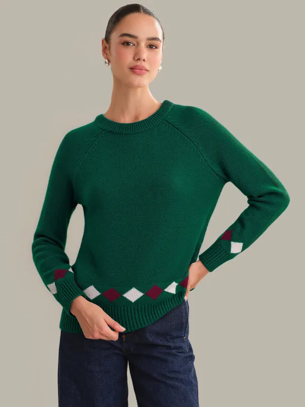 Jane: Cashmere Blend Argyle Sweater sold by 525 America