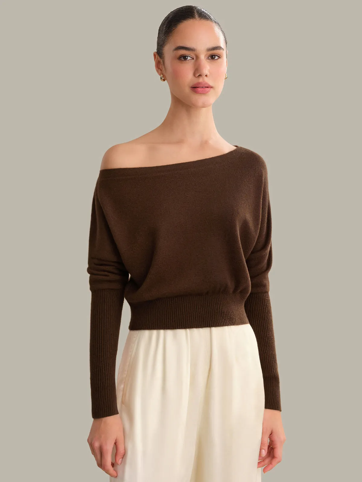 Lana: Off The Shoulder 100% Cashmere Pullover sold by 525 America